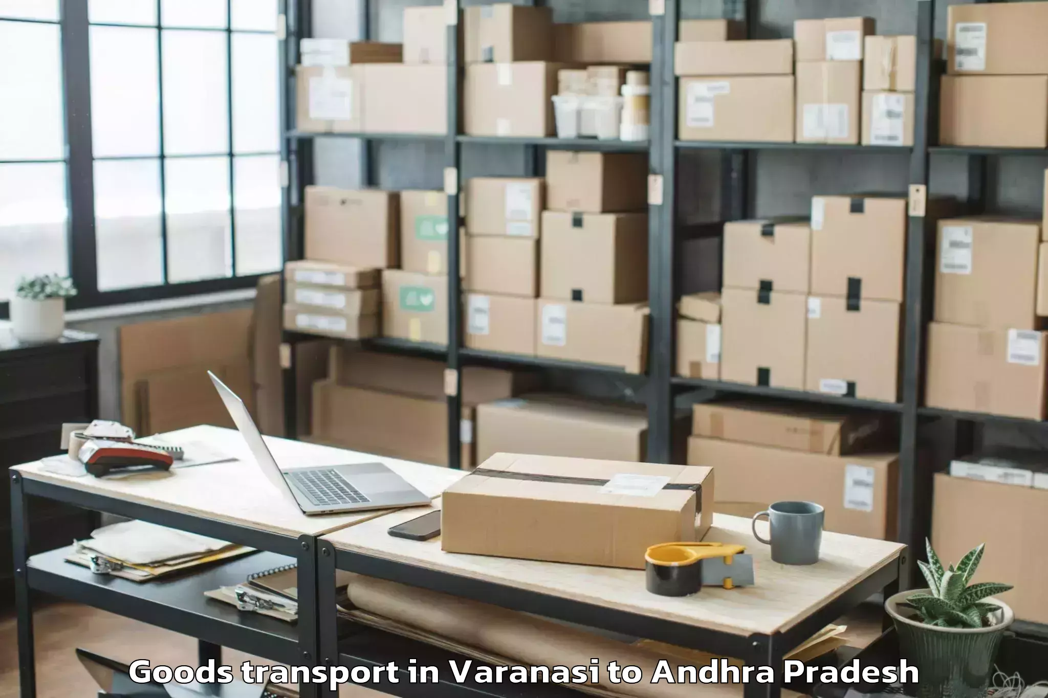 Easy Varanasi to Kirlampudi Goods Transport Booking